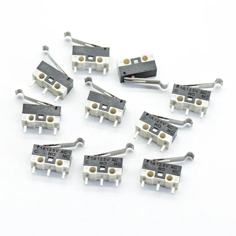 10pcs  3Pins Long handle Roller Lever Arm SPDT 12* 6 *6mm TIAIHUA Mous  Switch 1A 125V AC Micro Limit Switch