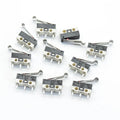 10pcs  3Pins Long handle Roller Lever Arm SPDT 12* 6 *6mm TIAIHUA Mous  Switch 1A 125V AC Micro Limit Switch