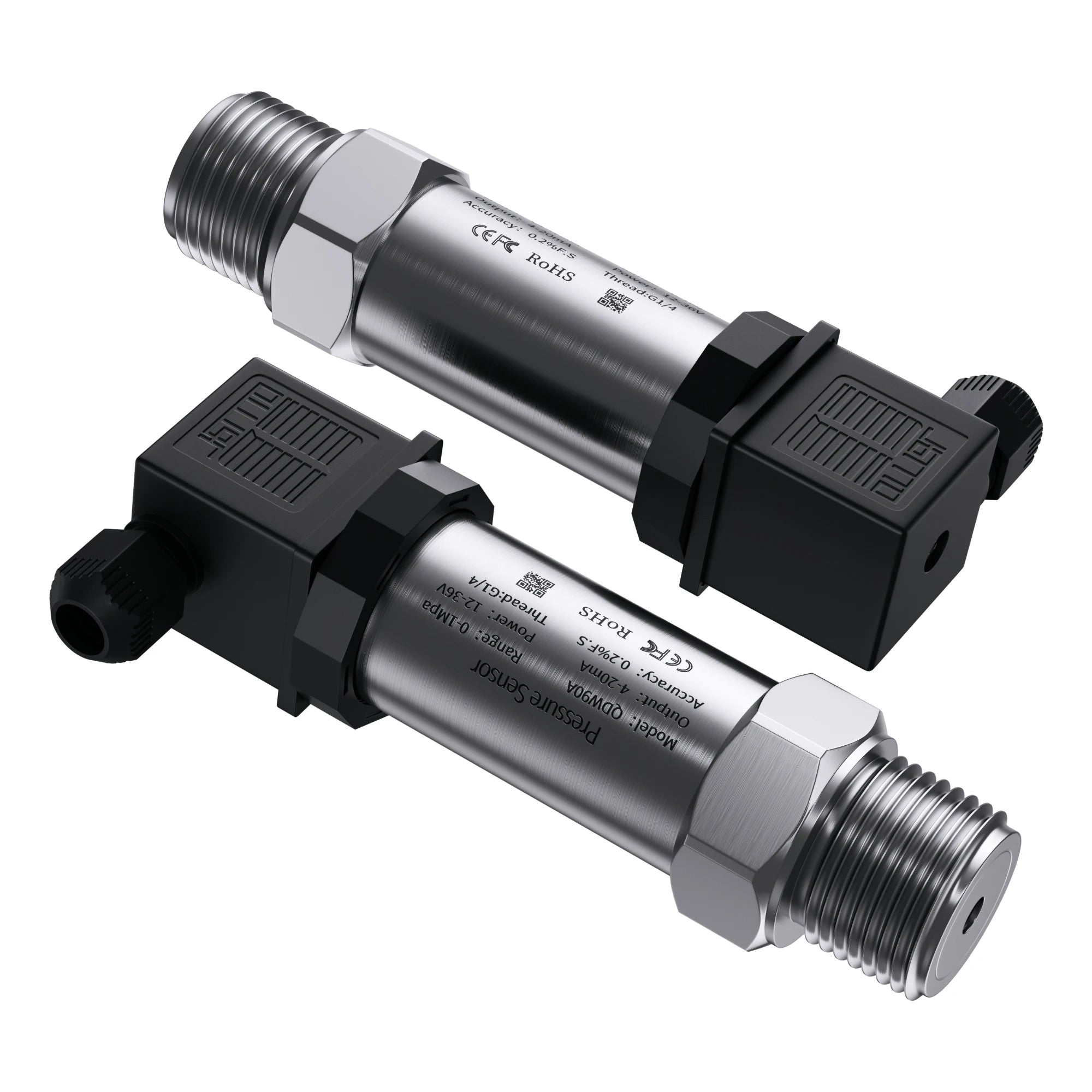 G1/2' 4-20mA Pressure Sensor 0-10V 1bar/10bar/100bar Oil Water Gas 100psi/10Kpa/50mbar RS485 Pressure Transmitter