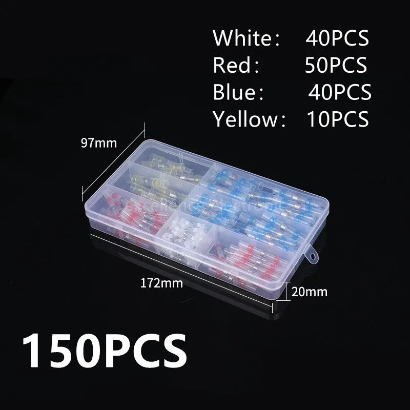 Waterproof Solder Seal Wire Connectors Kit, Heat Shrink Butt Connectors with Insulated Ring for Auto Boat Truck Wiring