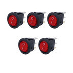4/5/12pcs 3pin Round Switch LED 20A 12V DC With Color Switch Rocker Switch Can Be Used For Car Motorcycle Boat Bus RV