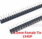 10pcs 2.0mm/2.54mm Pitch 1/2x40Pin Single/Double RowCrystal IC Socket Hole Round Male Female Pin Header Connector
