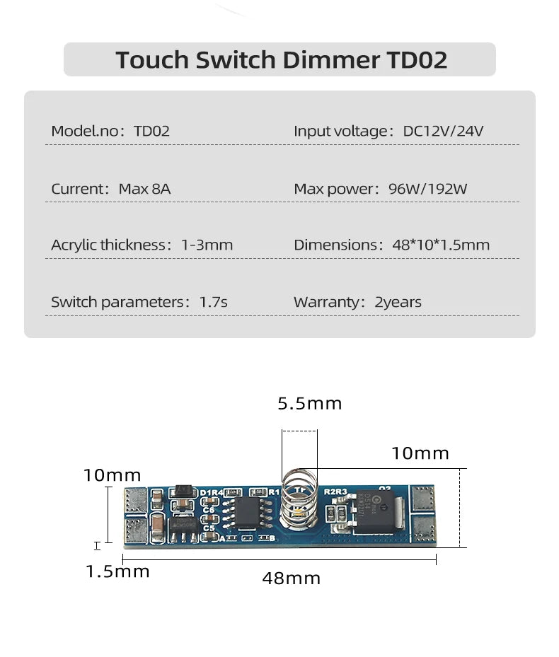 DC12V 24V New Lead-free Sensing Module 8A Pir Motion/ IR Hand Wave/Touch Sensor Module for LED Cabinet Light