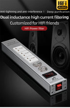 ATAUDIO HIFI Audio Power Filter Noise AC Power Filter Power 1500W 110V-250V  Purifier Surge Protection with EU Universal Outlets