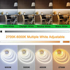 1M-5M Zigbee 3.0 CCT COB LED Strip DC 24V Double Color LED Tape Linear 2700K-6500KRA90 Tuya Zigbee Dimmable for Smartthing Alexa