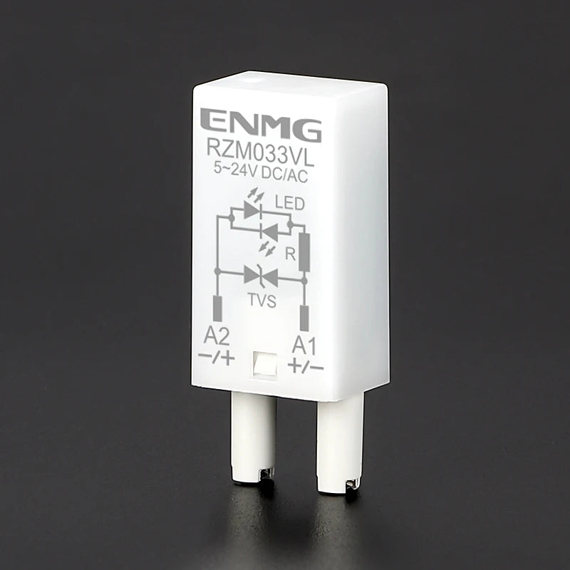 ENMG RZM033VL Relay Surge Overvoltage Protection Module 5–24V AC/DC with Indicator Light Accessory for Relay Socket Base