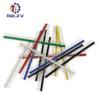 10PCS 40 Pin 1x40 Single Row Male 2.54 Breakable Pin Header Connector Strip For Arduino White/Black/Red/Blue/Green/Yellow