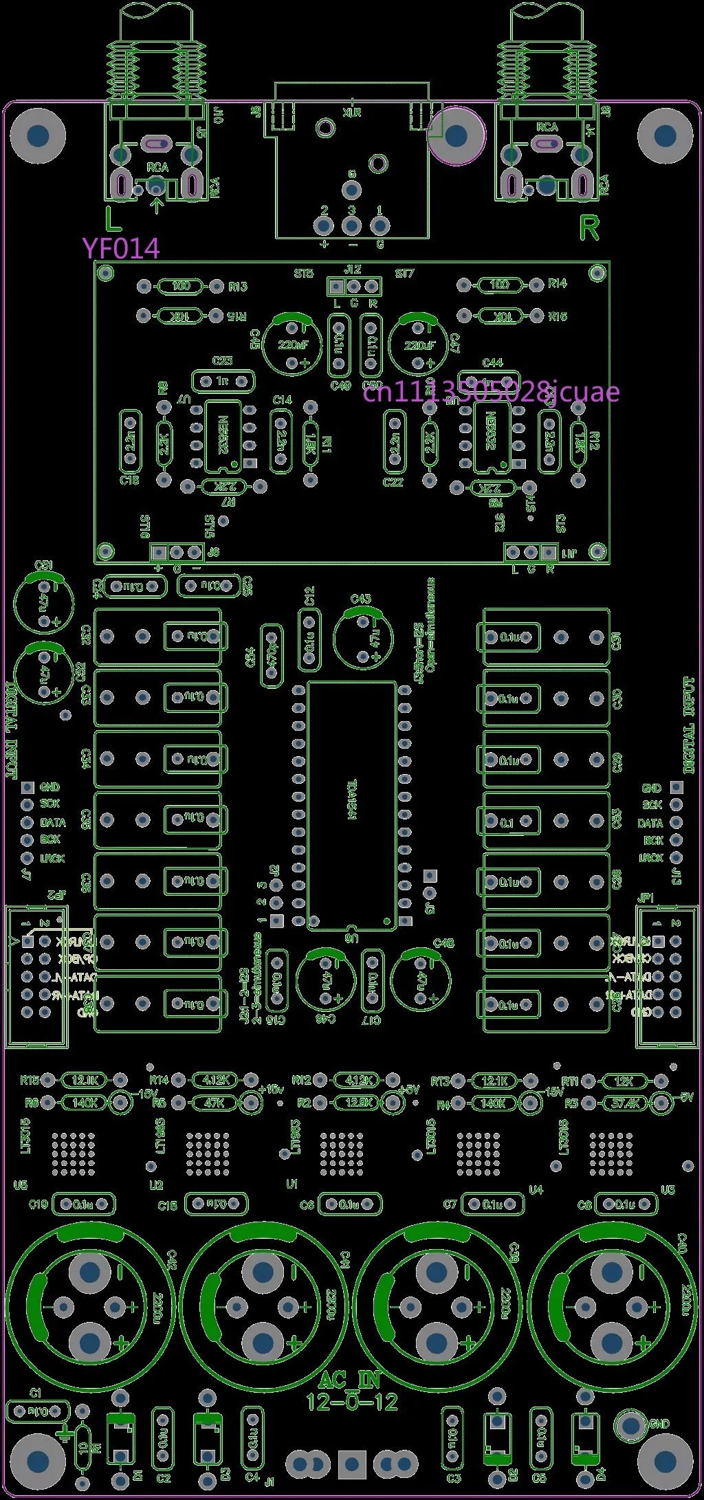 TDA1541 HIFI Digital Audio Decoding PCB Board