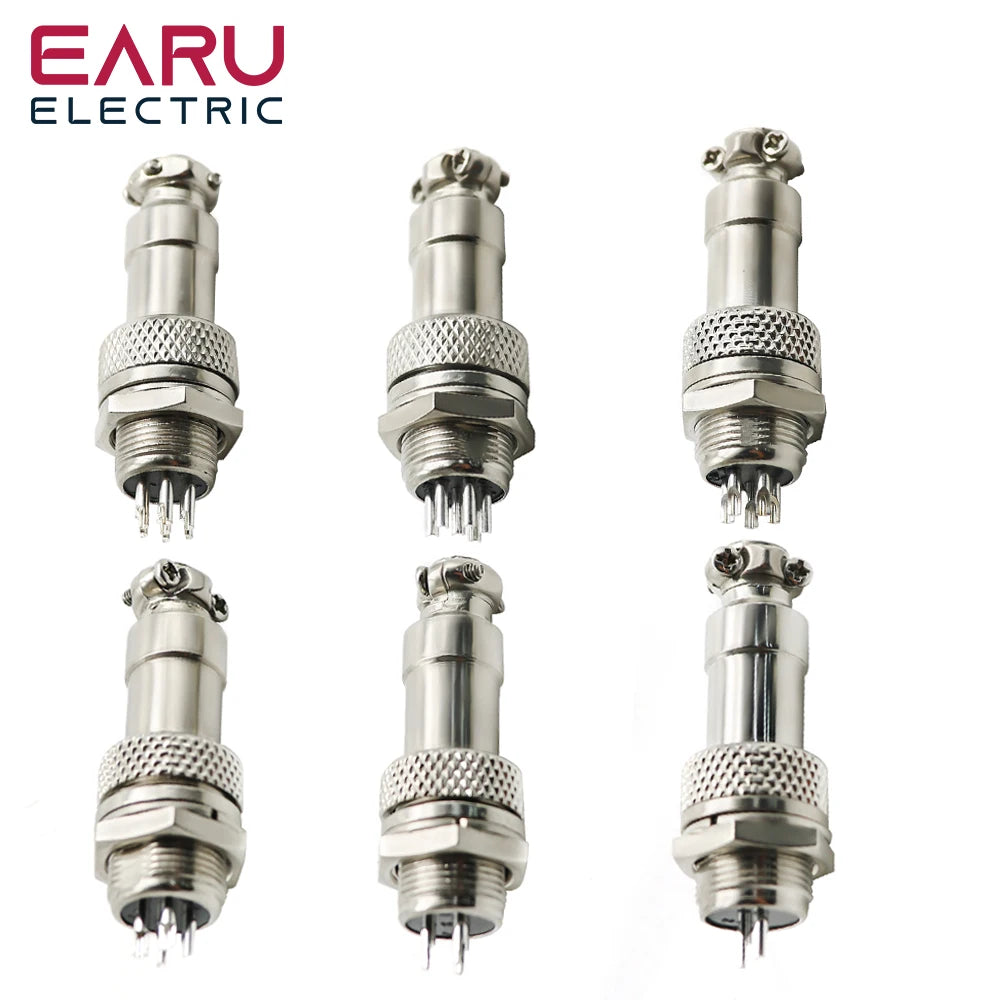 GX12 GX16 GX20 Aviation Connector Plug Socket Circular Connector 2 3 4 5 6 7 8 9 10 12 Pin 12/16/19mm Cable Wire Male Female