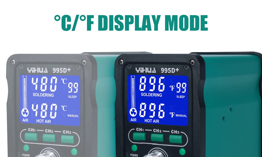 YIHUA 995D+SMD Soldering Station With Pluggable Hot Air Gun Soldering Iron BGA Rework Station Phone Repair Welding Station