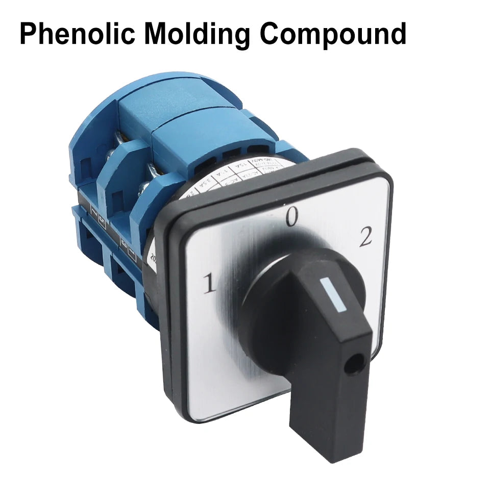 OMCH 1PCS Silver Contact LW26-20/32/63 Universal Switch 3 Position 1-0-2 1/2/3/4 Poles 440V 4/8/12/16Terminals Rotary Cam Switch