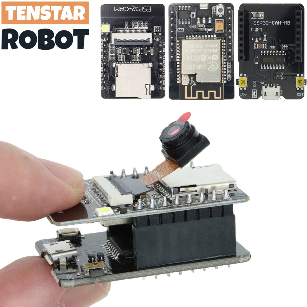 ESP32-CAM-MB WiFi Module Serial to WiFi ESP32 CAM Development Board 5V Bluetooth with OV2640 Camera DIY