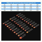 Ceramic Capacitor Kit Set 300pcs/960pcs 2pF-0.1uF Electronic Components Capacitor Assorted Kit IC Samples for DIY Electronics
