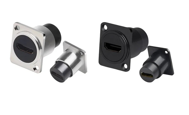 1pc Metal Round/D Type Module RJ45 CAT6&USB 2.0/3.0&Type C&HDMI-Jack Socket Through Network Panel Mounting Electronic Connector