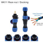 SP11 Tin Soldering Waterproof Connector IP68 Male Plug&Female Socket Rear-nut Docking Panel Mount 2/3/4/5 Pin Cable Wire Connect