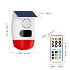 Outdoor Solar Alarm PIR Infrared Motion Sensor 120dB Siren Sound Light Flash Waterproof Security Protection for Yard