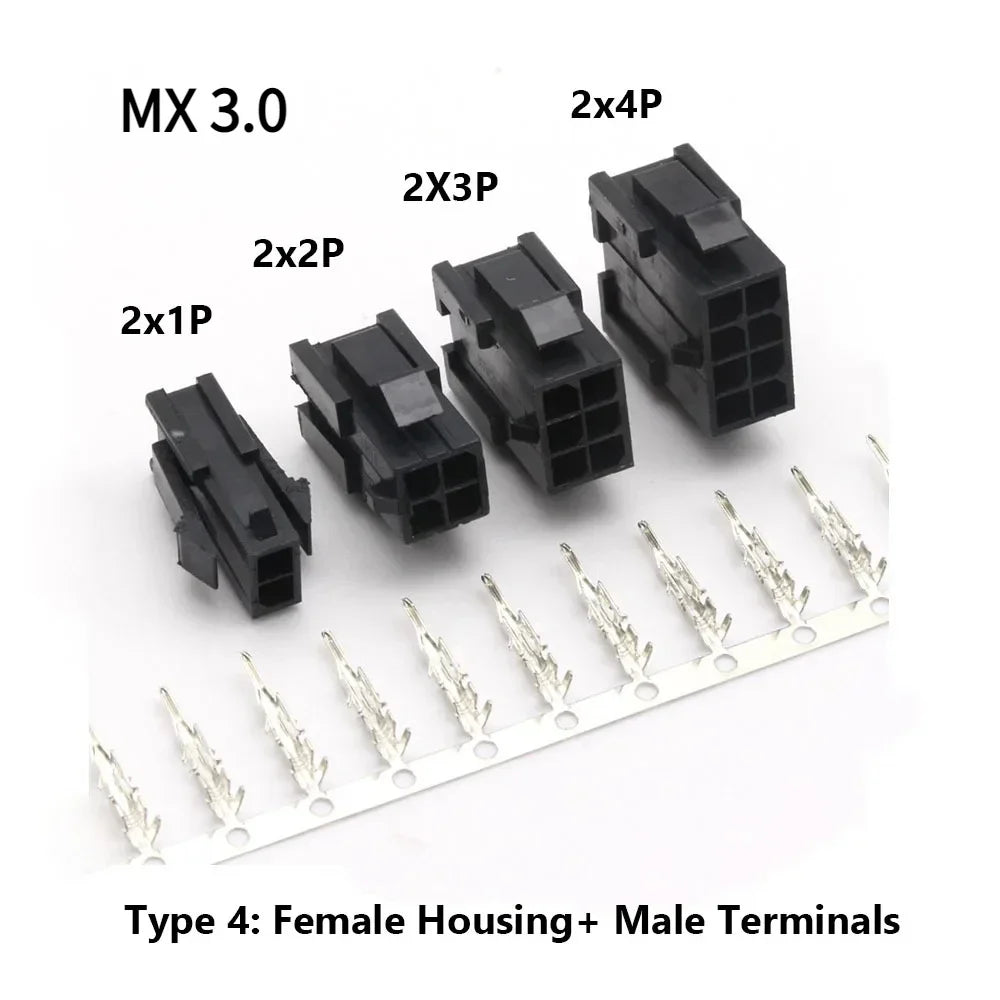 10Sets MX3.0mm Micro-Fit 3.0mm Double Row 2*1P- 2*12Pin Mini 5559/43020 Housing Receptacle Terminal Straight RA Wafer Connector