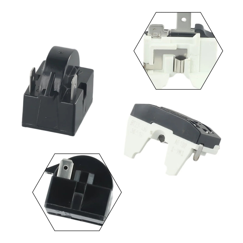 2pcs Refrigerator PTC Start Relay 1/2 Pin 15 Ohm 1/6H Compressor Overload Protector Starting Relay Light Weight Power Supplies
