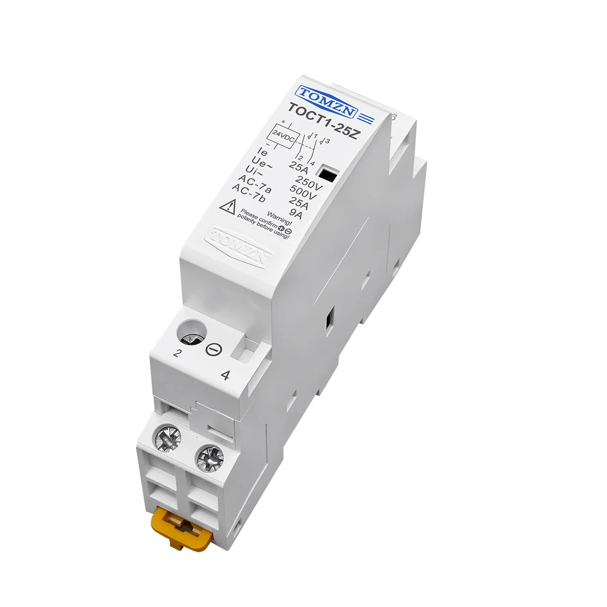 TOMZN TOCT1 2P 25A DC 12V 24V Coil 220V/230V 50/60Hz DIN Rail Household AC Modular Contactor 2NO or 1NO 1NC