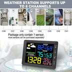 2025 Digital Thermometer Wireless Weather Station with 8.3'' Color Touchscreen 3-in-1 Thermo-hygrometer Sensor Dew Point Monitor