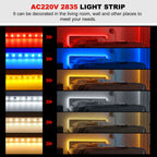 220V LED Strip 2835 120LEDs/m Waterproof 0.5M 5M 10M 20M 30M 40M Flexible Lamp Adhesive Tape White Red Green Ice Blue Pink