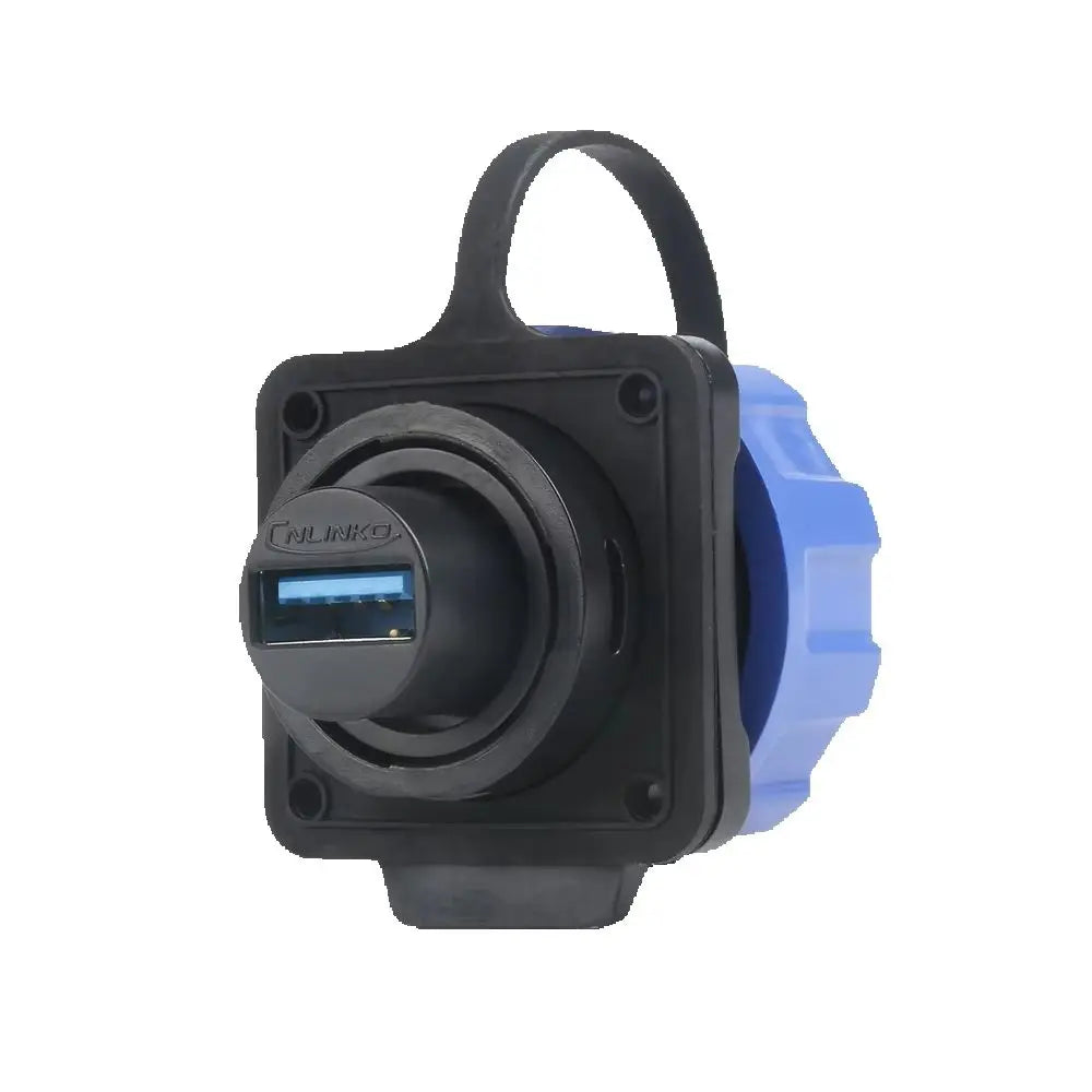 CNLINKO M24 USB 3.0 Panel Mount Waterproof Female Socket 1.8A IP68 5Gbps Data Connector Bayonet Lock for Industrial Automation