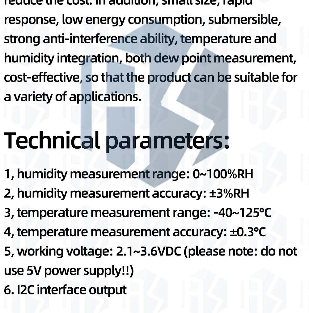 SHT20 digital temperature and humidity sensor module I2C communication temperature and humidity probe sensor with wire and case
