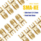 5Pcs SMA Female Jack Male Plug 1.6mm Adapter Solder Edge PCB Straight Angle Mount RF Copper Connector Plug Socket