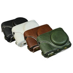 Handmade Leather Case for Panasonic Lumix TZ99 ZS99 Camera Carrying Bag with Adjustable Shoulder Strap