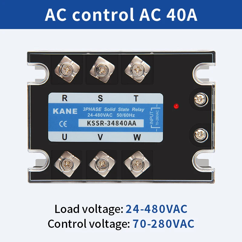 SYTH DC-AC 3-32V AC-AC 70-280V Three Phase SSR Solid State Relay 3P SSR Module 10A 25A 40A 60A 80A 100A 120A