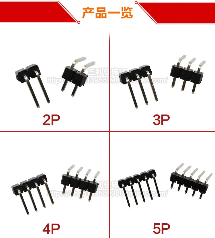 10pcs 2.54 mm Pitch 1x 40 Pin Right Angle Single Row Pin Header Male 90 Degrees Needle Connector 3P/4P/6P/8P/10P/15P/40P 1*40