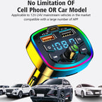 Bluetooth 5.0 Car FM Transmitter Hands Free Kit Dual USB Fast Car Charger Wireless MP3 Audio Receiver FM Modulator For All Phone