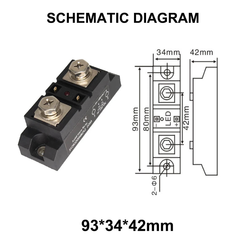Industrial Solid State Relay Photo Isolation DC-AC AC-AC 200A 300A 400A Built-in RC Low Power Consumption SSR Relays