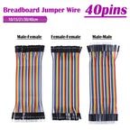 Jumper Wire 40Pins 2.54mm 10/15/21/30/40CM Female To Female, Male To Female, Male To Male Jumper Line Connecting Cable DIY KIT