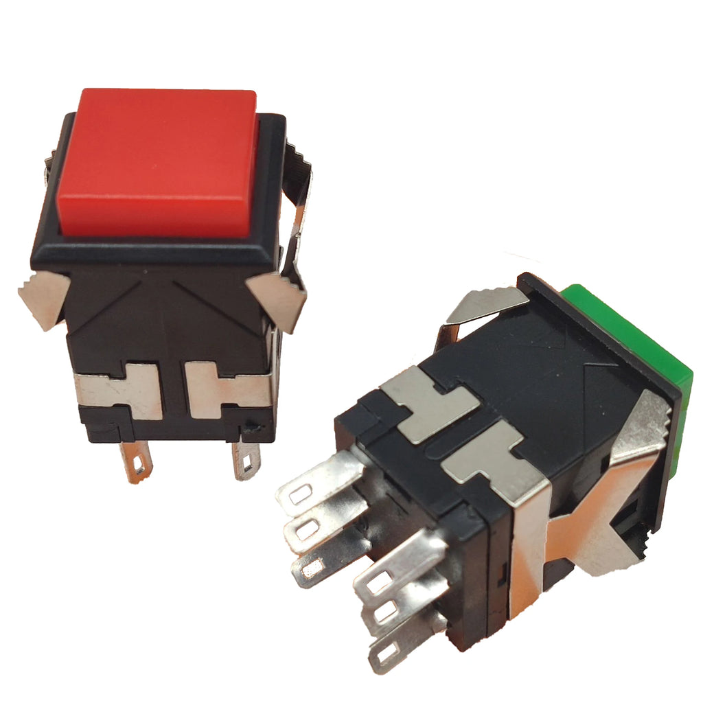 10PCS Momentary Latching KD2-21 22 23 24 Square Push Button Switch With LED Indicator 6PIN 8PIN 3A/250V 6A/125V ON-ON