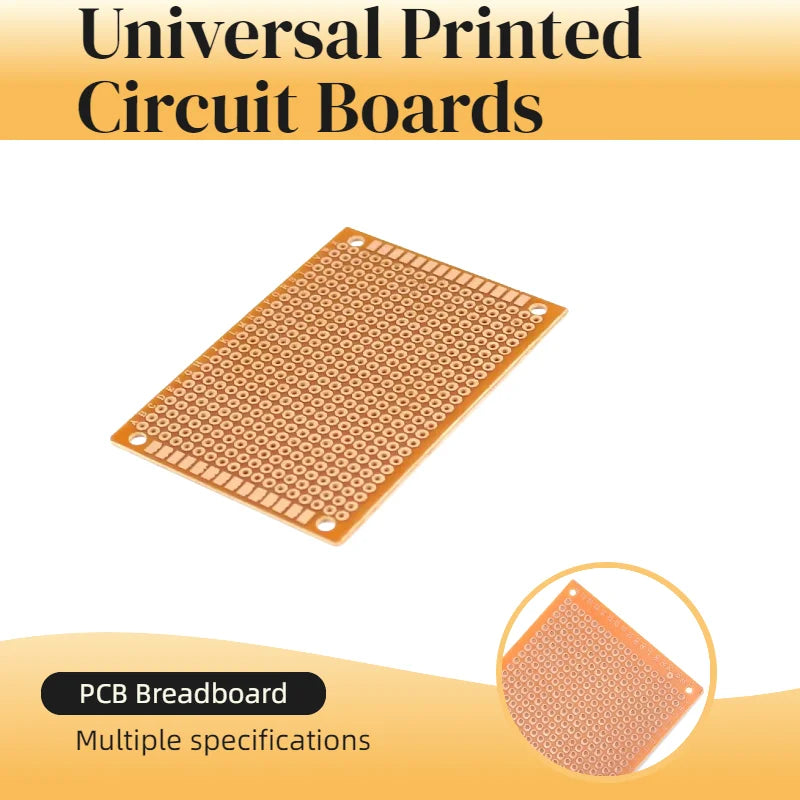 1-10PCS 5*7CM 7x9cm 9x15cm PCB Breadboard Protoboard Single-Sided Universal Printed Circuit Boards 2.54  MM Thick DIY Set Yellow