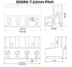 1set 2EDGRK 2.54mm 3.5mm 3.81mm 5.08mm 7.62mm Pitch 15EDGRK 2P 3P 4P 5P 6P~12PIN Solderless Docking Type PCB Terminal Connector