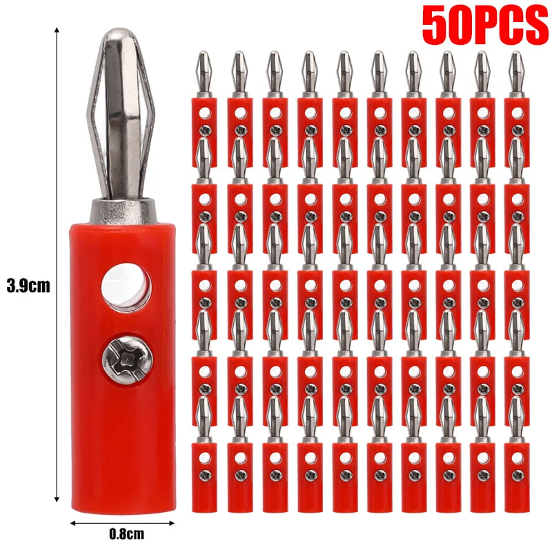 10-100pcs Wire Cable Screw Type Banana Plug Connector Adapter Cables Plugs Terminal for Musical Audio Speaker Video Receiver