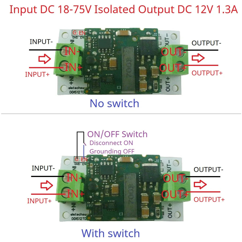High Voltage Isolated DC 24V 36V 48V 60V 72V TO 12V DC-DC Buck Converter Voltage Stabilizing Module Power Isolation Protection