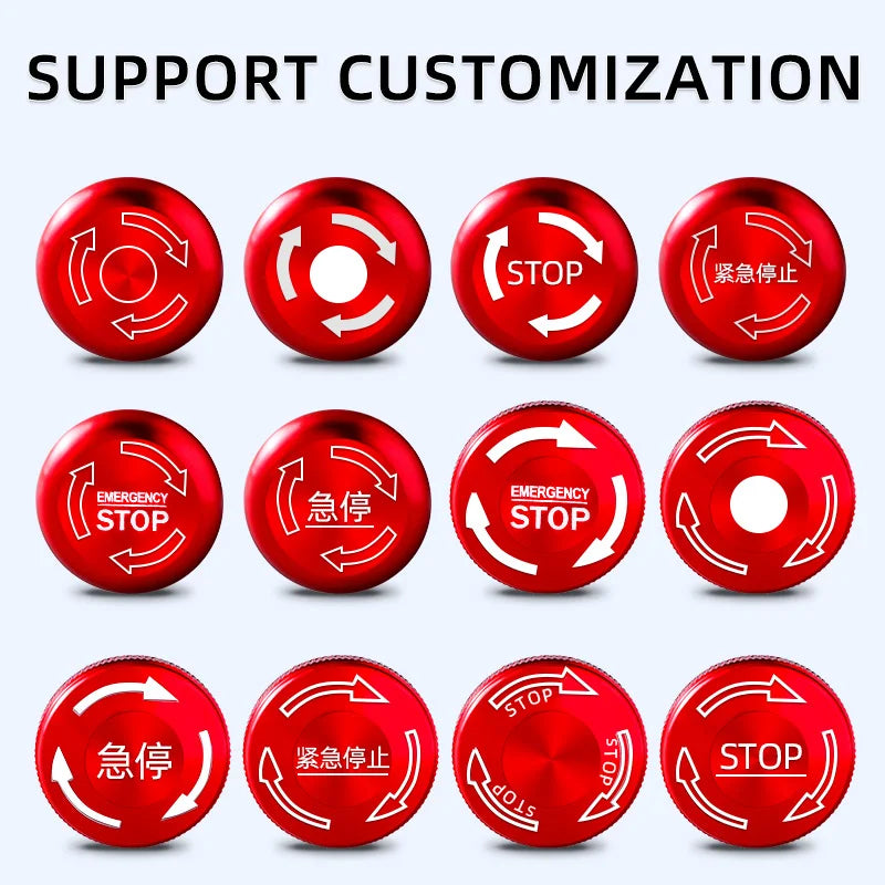 Metal Emergency Stop Button Switch 16/19/22mm Mushroom head Waterproof Stainless steel  Press Rotary Power off STOP 1NO1NC2NO2NC