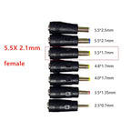 DC Power Male to Female Adapter 2.5x0.7mm 3.5x1.35mm 4.0x1.7mm 5.5x2.5mm 5.5x2.1mm 5.5x1.7mm 4.8x1.7mm Laptop Connector