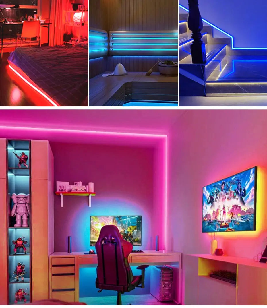 1M 5M 8M 10M 24V COB Led Strip Light Warm White Red Green Ice Blue Pink Golden Yellow Led Tape Adhesive Decor Lighting For Room