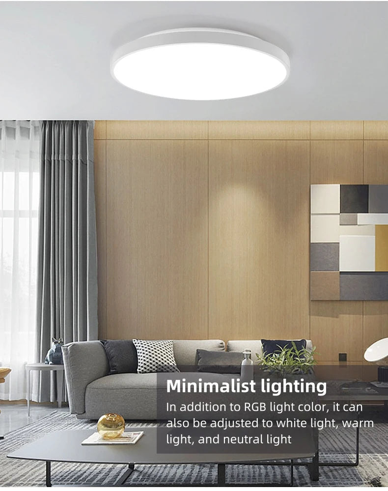 38cm RGB Smart LED Ceiling Light Dimmable Tuya APP Remote Alexa Google Voice Control Living Room Bedroom Home Decor Ceiling Lamp