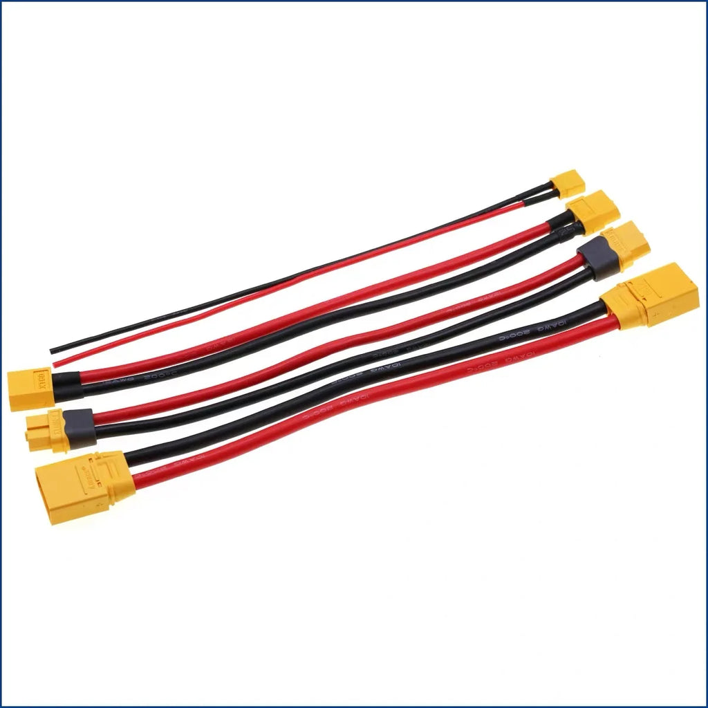 XT30U XT60U XT60H XT90 Plug Connector Male / Female with 18/16/14/12/10 AWG Cable Dual Extension Battery for RC Battery Cable