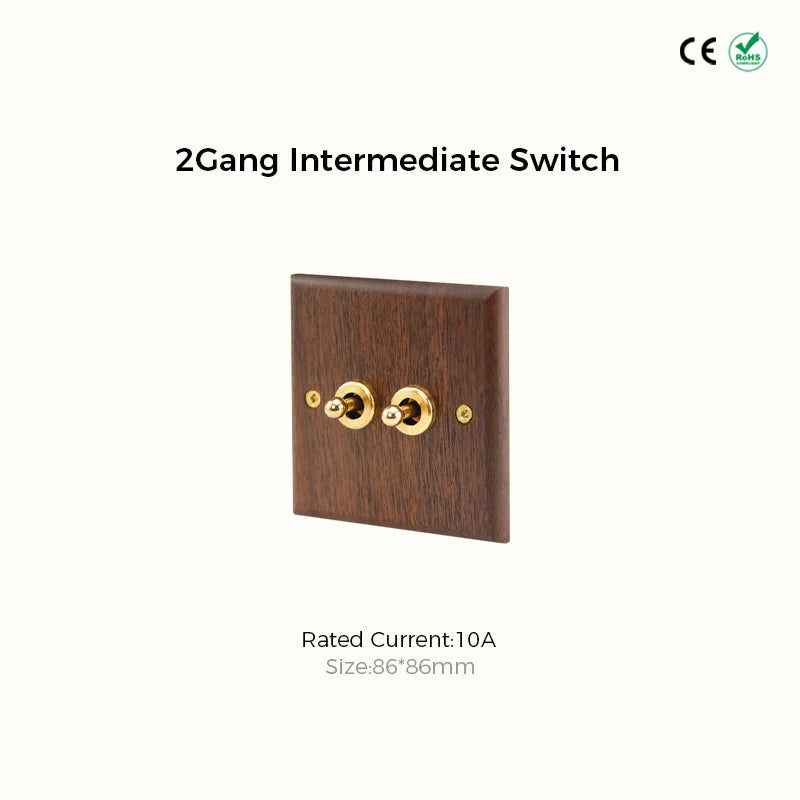 Avoir Retro Black Walnut Panel Toggle Switches USB Type C FR EU Socket Outlet Brass Lever Wall Light Switches Cat6 Rj45 For Home