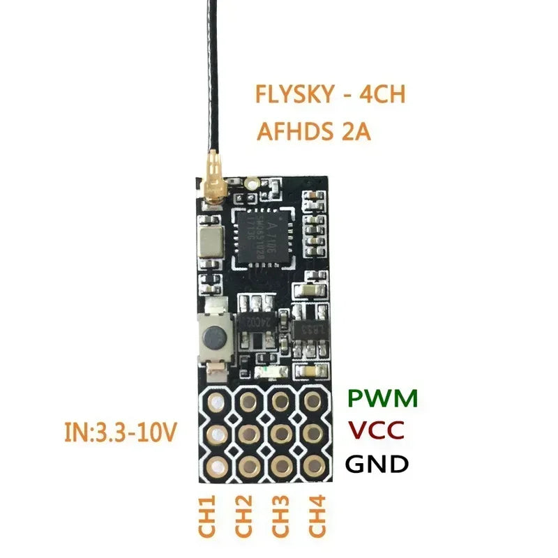 FS2A 4CH AFHDS 2A Mini Receiver PWM Output Flysky I6 I6X I6S FS-I6 FS-I6X FS-I6S Transmitter Compatible