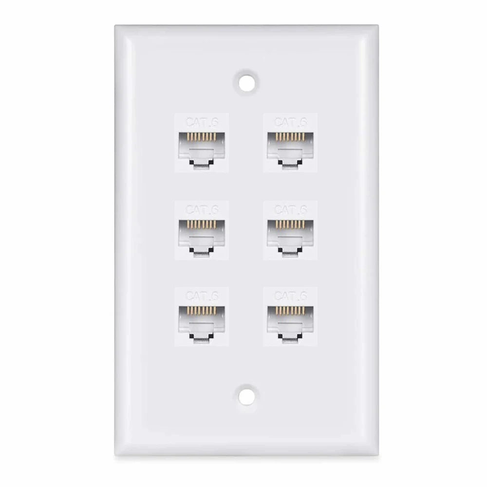 ZoeRax Tooless Cat6 Ethernet Wall Plate ,RJ45 Wall Plate,RJ45 Keystone Jack Connector Cover Plate for CAT6/5E Cable