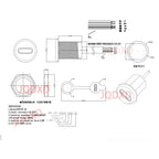 USB-C 2P High Current Charging Socket with PH2.54 Nut Snap Lock Plate USB TYPE-C Female Type C Waterproof Female Connector JacK