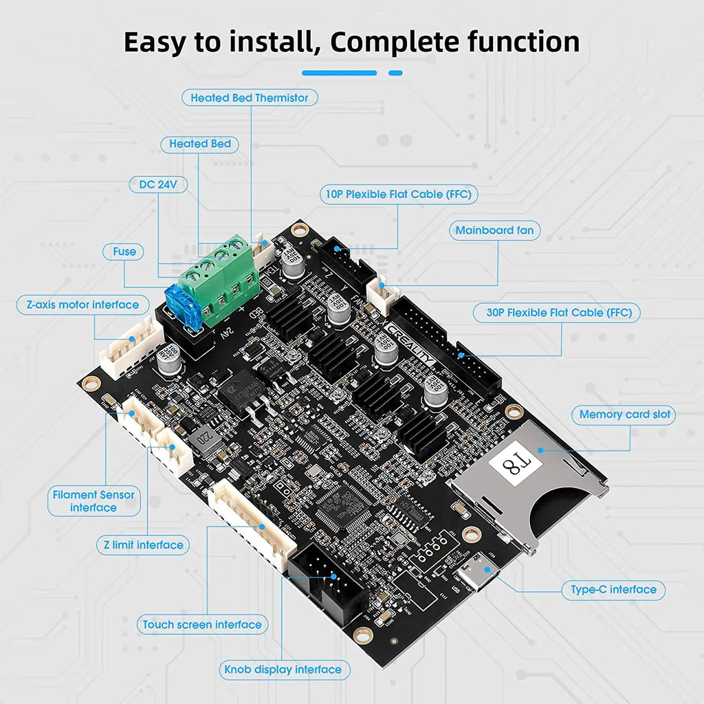 Creality Ender-3 S1 Silent Motherboard 32 Bit Mainboard SD Card fuse Package with TMC2208 Drivers for Ender 3 S1 3D Printer Part