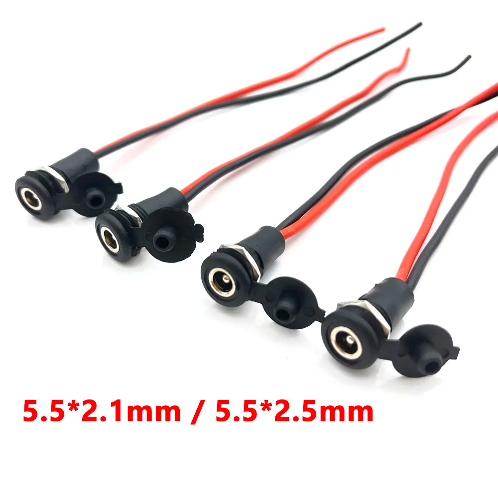 1/2/3pcs/lot DC 5.5*2.1mm/5.5*2.5mm Socket DC Power Supply Jack Socket Plug Female Panel Mount Connector 5.5mm 2.1mm Adapter